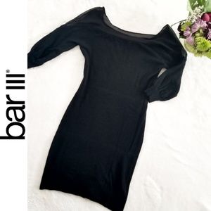 Bar III Women's Black Sweater Dress Shoulder XL